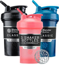Botellas Mezcladoras BlenderBottle Classic V2, 20 oz (Paquete de 3), Perfectas para Batidos de Proteína y Pre Entreno, Negro, Azul Marino, Rosa - imagen 1