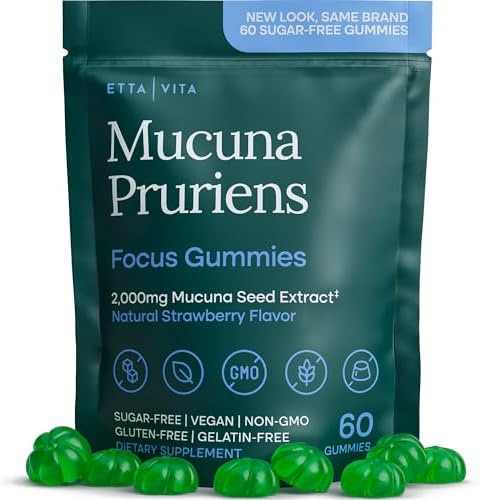 Suplemento de Dopamina - Gomas de Mucuna Pruriens Sin Azúcar (2g/porción) para Energía y Enfoque - Extracto Potente de Mucuna Pruriens, Veganas, Sin - imagen 1