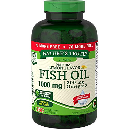 Aceite de Pescado Nature's Truth 2000 mg | 600 mg Omega 3 | 250 Cápsulas Blandas | Sabor Natural a Limón | Suplemento Sin OGM y Sin Gluten - imagen 4