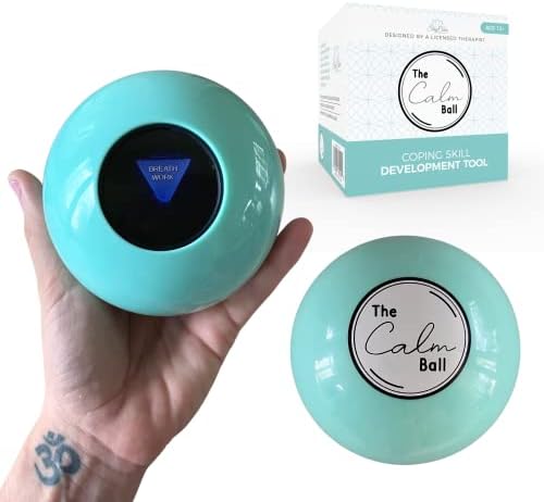 The Calm Ball – Bola mágica diseñada por terapeutas con 20 estrategias de calma y guía – Herramienta de regulación emocional y regalo de salud mental - imagen 1