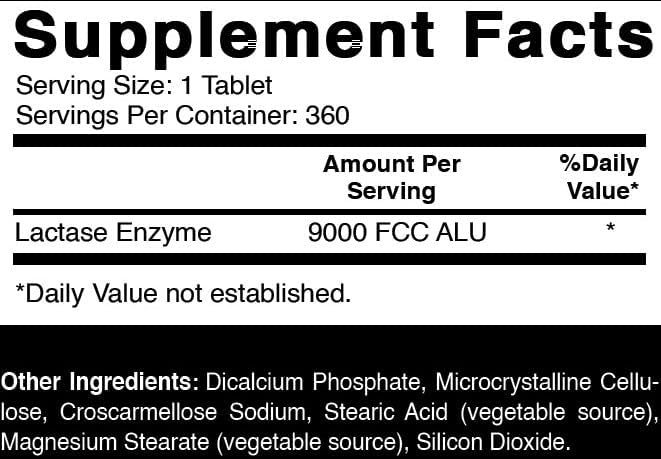 Oxify Enzima Lactasa 9000 FCC ALU | 360 Tabletas | Libre de Gluten, No Transgénico | Suplemento Hecho en EE. UU. - imagen 2