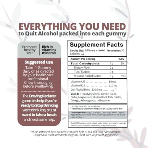 Health Chews Gomas para Dejar de Beber Alcohol | 100% Natural, Sin Drogas, Ayuda Rápida para Reducir Antojos y Suprimir Desencadenantes - imagen 3