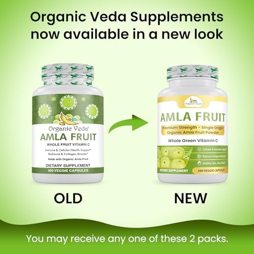 Cápsulas de Amla Orgánica Veda - 1500mg, 300 Cápsulas - Suplemento Natural de Vitamina C con Antioxidantes para Inmunidad, Piel Radiante y - imagen 2