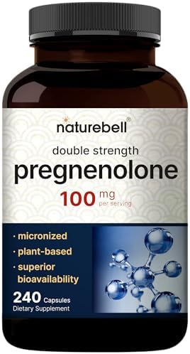 NatureBell Pregnenolona 100mg, 240 Cápsulas | 99% Pureza, Grado Micronizado para Mayor Absorción, Suplemento Natural para la Salud Cerebral e - imagen 1