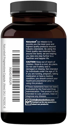 NatureBell Pregnenolona 100mg, 240 Cápsulas | 99% Pureza, Grado Micronizado para Mayor Absorción, Suplemento Natural para la Salud Cerebral e - imagen 8