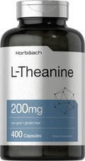 Horbäach L Teanina | 200mg | 400 Cápsulas | Tamaño Económico | Suplemento No Transgénico y Libre de Gluten - imagen 1