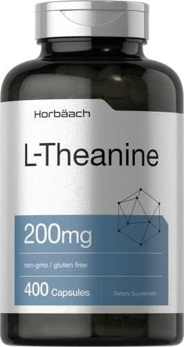 Horbäach L Teanina | 200mg | 400 Cápsulas | Tamaño Económico | Suplemento No Transgénico y Libre de Gluten - imagen 1