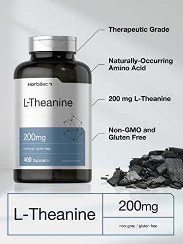 Horbäach L Teanina | 200mg | 400 Cápsulas | Tamaño Económico | Suplemento No Transgénico y Libre de Gluten - imagen 3