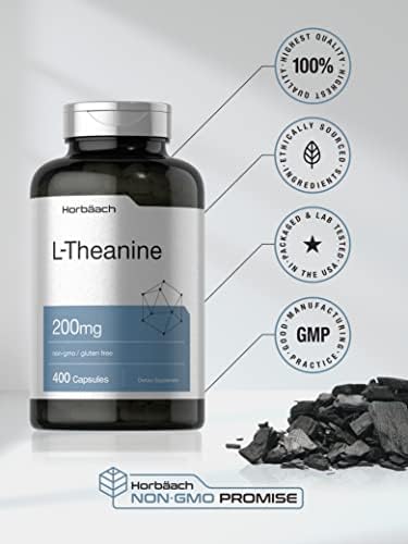 Horbäach L Teanina | 200mg | 400 Cápsulas | Tamaño Económico | Suplemento No Transgénico y Libre de Gluten - imagen 5