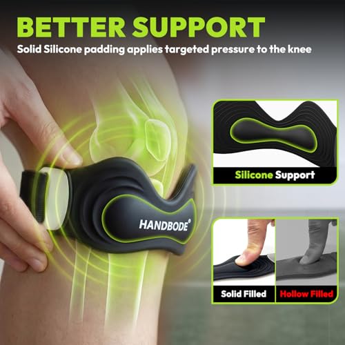 Faja de Soporte para Tendón Patelar HANDBODE, Rodillera de Silicona Ajustable para Hombres y Mujeres, Alivio de Dolor, 2 Piezas - imagen 2