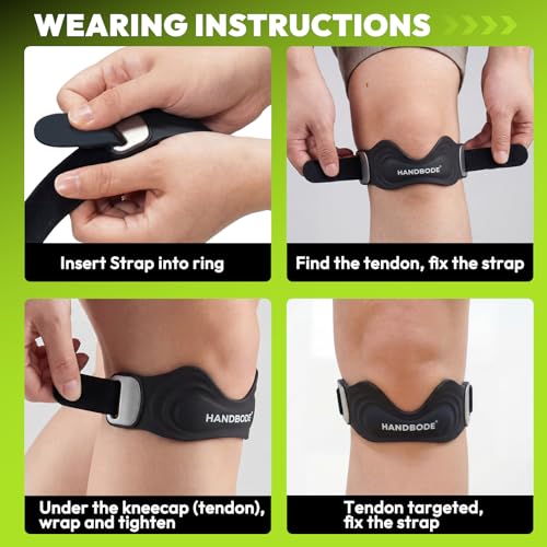 Faja de Soporte para Tendón Patelar HANDBODE, Rodillera de Silicona Ajustable para Hombres y Mujeres, Alivio de Dolor, 2 Piezas - imagen 6