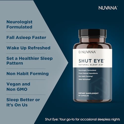 Suplemento Natural para Dormir Nuvana Shut Eye | 5mg de Melatonina | Relaja y Promueve Sueño Profundo con Raíz de Valeriana, Manzanilla y Magnesio | - imagen 7