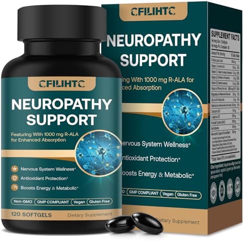 Suplemento para el Soporte de Neuropatía – Suplemento Avanzado de R-Ácido Lipoico con Benfotiamina, NAC y Complejo B para la Salud Nerviosa, - imagen 1