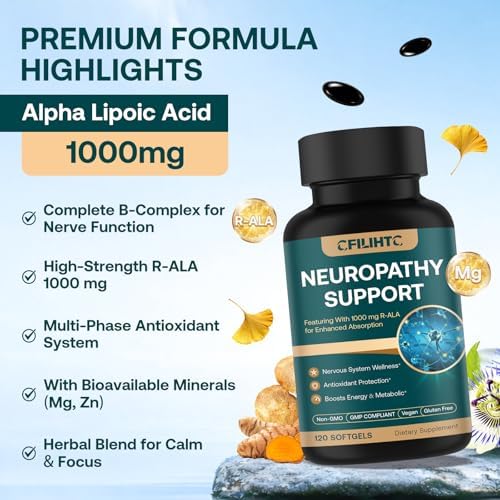 Suplemento para el Soporte de Neuropatía – Suplemento Avanzado de R-Ácido Lipoico con Benfotiamina, NAC y Complejo B para la Salud Nerviosa, - imagen 6