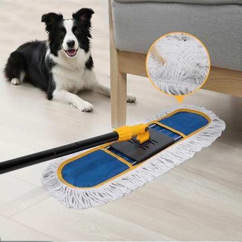 Mopa de 24 para limpieza de pisos, mopa seca y húmeda para áreas grandes con 2 almohadillas de algodón lavables, recoge eficazmente pelo de mascotas - imagen 4