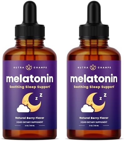NutraChamps Gotas de Melatonina Líquida, 480 Porciones, Suplemento Vegano y Sin Azúcar para Sueño Infantil, Sabor a Frutos Rojos, 1 mg - imagen 1