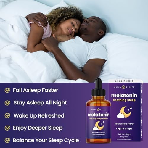 NutraChamps Gotas de Melatonina Líquida, 480 Porciones, Suplemento Vegano y Sin Azúcar para Sueño Infantil, Sabor a Frutos Rojos, 1 mg - imagen 4