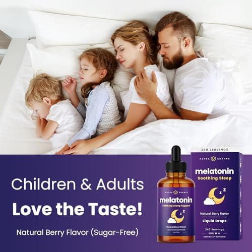 NutraChamps Gotas de Melatonina Líquida, 480 Porciones, Suplemento Vegano y Sin Azúcar para Sueño Infantil, Sabor a Frutos Rojos, 1 mg - imagen 6