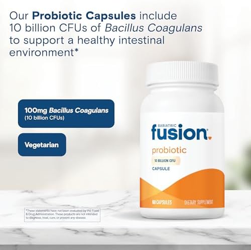 Cápsulas Probioticas Bariatric Fusion | Vitaminas Bariátricas Fáciles de Tragar | 10 Mil Millones CFU | Bacillus Coagulans | Apoyo Digestivo e - imagen 5