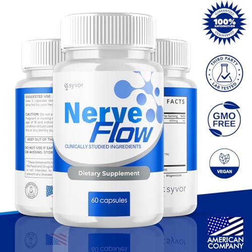 Paquete de 3 Cápsulas Nerve Flow, Suplemento Natural para Nervios, Máxima Potencia, Apoyo Ciático con Vitaminas Avanzadas para Hombres y Mujeres (180 - imagen 2
