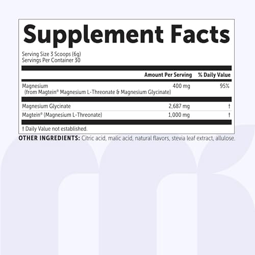 Micro Ingredients Mag Duo Magtein® Polvo de Magnesio L-Treonato y Glicinato – Apoyo para Sueño Reparador, Calma y Concentración – Fórmula Avanzada 2 - imagen 6
