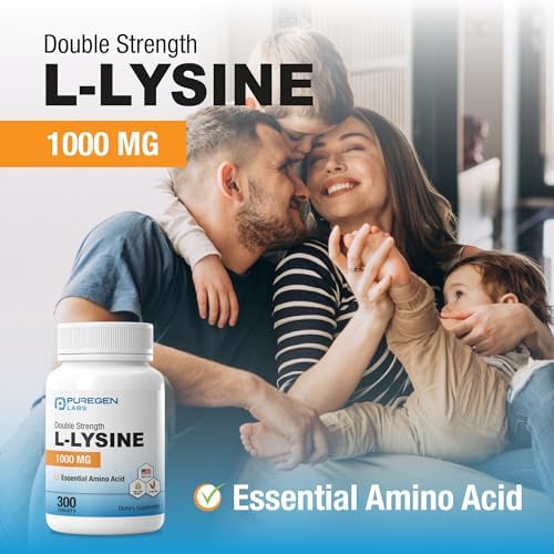 L-Lisina de Puregen Labs Extra Fuerte 1000 MG por Tableta - 300 Servings | Alta Potencia, Soporte Inmunológico y de Colágeno, Sin OGM, Sin Gluten ni - imagen 4