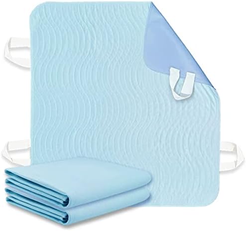 Paquete de 2 Almohadillas para Cama Incontinencia con Asas, Reutilizables y Lavables, Impermeables, 36” × 34”, Cuidado para Ancianos y Hospitales - imagen 1