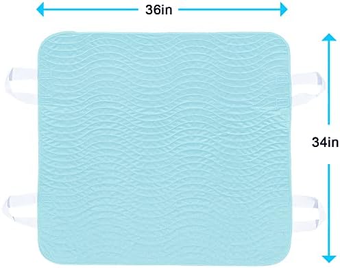 Paquete de 2 Almohadillas para Cama Incontinencia con Asas, Reutilizables y Lavables, Impermeables, 36” × 34”, Cuidado para Ancianos y Hospitales - imagen 3