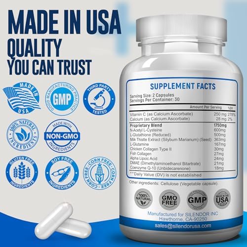 Suplemento Avanzado Complex-NAC (N-Acetil L-Cisteína) 600mg con L-Glutatión 500mg y Extracto de Cardo Mariano - Potente Antioxidante - Apoyo a la - imagen 6