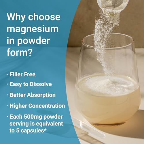 NatureBell Polvo de Magnesio Glicinato 500mg, 1lb (16oz) | 100% Quelado para Alta Absorción | Sabor Durazno Mango | Apoya la Salud Muscular, Ósea y - imagen 4