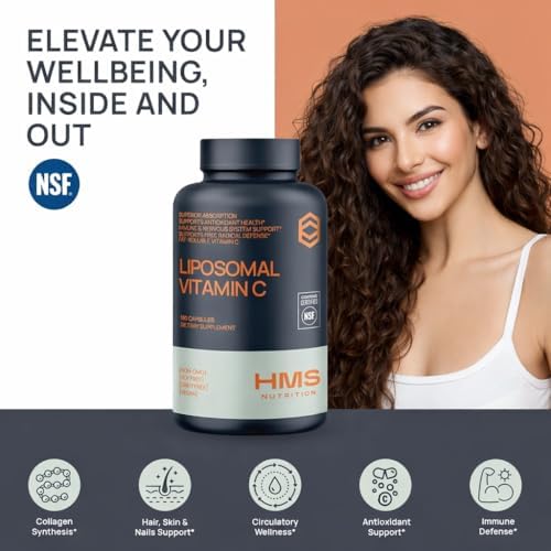 HMS Nutrition Vitamina C Liposomal 1600 mg — Cápsulas Liposomales de Alta Absorción para Inmunidad y Piel | Sin OGM, Sin Gluten | 180 Cápsulas - imagen 2