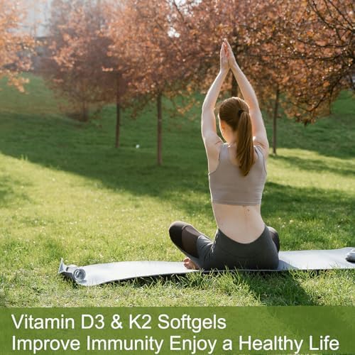 Willbin 300 Pzs 2 en 1 Vitamina D3 10000 IU + K2 (MK-7) 200 mcg, Softgels de Aceite de Coco, Apoya Huesos, Corazón e Inmunidad - Fáciles de Tragar y - imagen 6