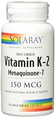 Solaray Vitamina K-2 Triple Fuerza MK-7 150 mcg - Suplemento de Vitamina K2 para la Salud Ósea, 30 Cápsulas Veganas - imagen 3