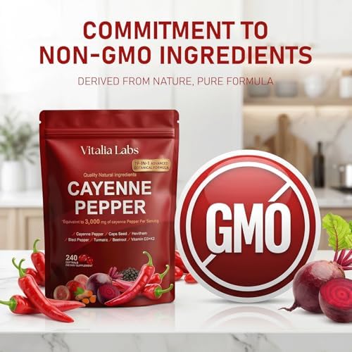 Vitalia Labs Cápsulas Blandas de Pimienta de Cayena, Suplemento Natural de Capsaicina - 60 Cápsulas - imagen 2