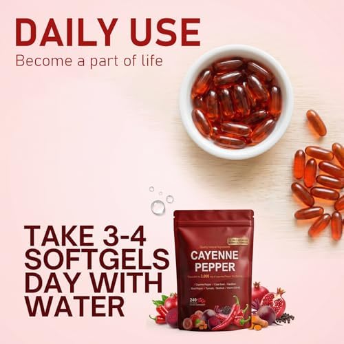 Vitalia Labs Cápsulas Blandas de Pimienta de Cayena, Suplemento Natural de Capsaicina - 60 Cápsulas - imagen 5