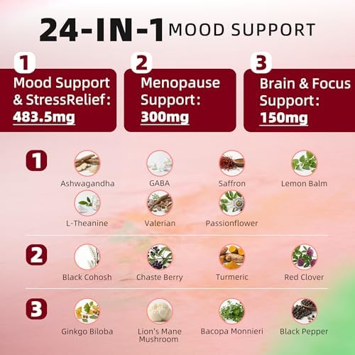 Suplementos de Extracto de Azafrán GREENPEOPLE - 24 en 1, 88.5mg con Ashwagandha, Cohosh Negro y Melena de León para Ánimo, Enfoque, Alivio del - imagen 3