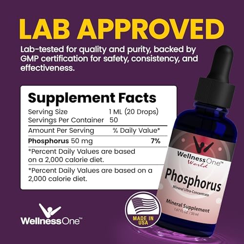 Suplementos de Fósforo Ionic WellnessOne - Líquido de Fósforo de Ácido Fosfórico para Salud Dental, Ósea y Energía - No GMO, Vegano, Sin Gluten - - imagen 2