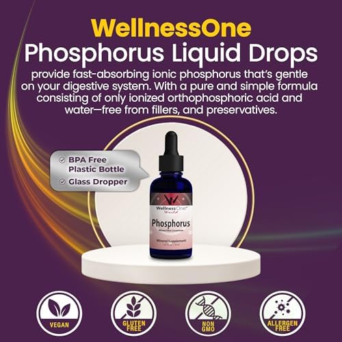 Suplementos de Fósforo Ionic WellnessOne - Líquido de Fósforo de Ácido Fosfórico para Salud Dental, Ósea y Energía - No GMO, Vegano, Sin Gluten - - imagen 4