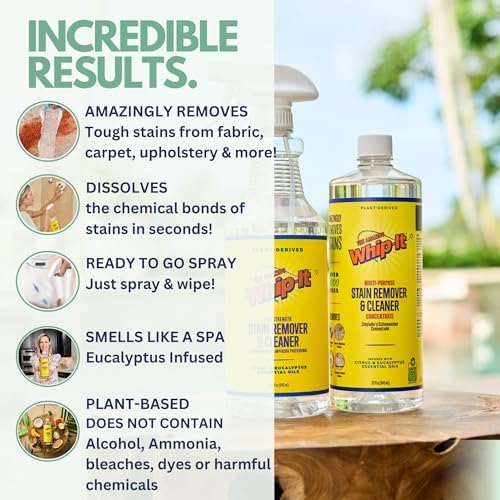 Limpiador Whip It, Removedor de Manchas Multiusos CONCENTRADO, Rinde 32 Botellas, Limpiador Enzimático a Base de Plantas, Ideal para Comida, Grasa, - imagen 7