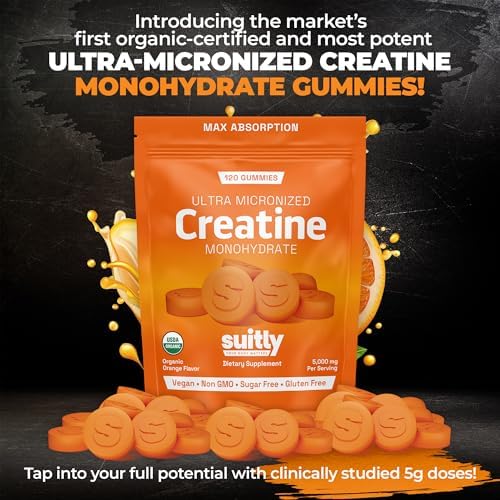 Gomitas de Creatina Suitly | 5g de Creatina Monohidratada Ultra-Micronizada | Ingredientes Orgánicos | Veganas, Sin Azúcar, No OGM y Sin Gluten | 120 - imagen 2