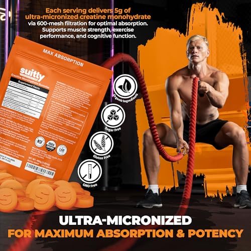 Gomitas de Creatina Suitly | 5g de Creatina Monohidratada Ultra-Micronizada | Ingredientes Orgánicos | Veganas, Sin Azúcar, No OGM y Sin Gluten | 120 - imagen 4