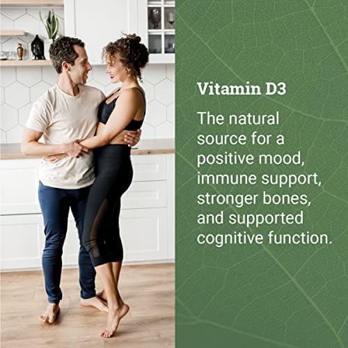 Suplemento Vegano de Vitamina D3 5000 iu Earth Harmony Naturals - Alta Potencia para Salud Inmunológica y Huesos Fuertes - 120 Cápsulas, Suministro - imagen 6