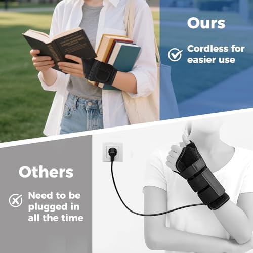 Funda Calentadora para Muñeca, Envoltura Térmica para Alivio del Dolor, Muñequera Caliente con Apagado Automático de 30 Min, Batería de 3000mAh, 3 - imagen 3