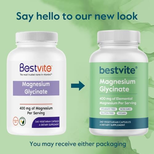 BESTVITE Magnesio Glicinato Sin Relleno - 400mg por Porción (240 Cápsulas Veganas) - Apoyo para Músculos, Relajación, Estrés y Sueño - Sin Estearatos - imagen 6
