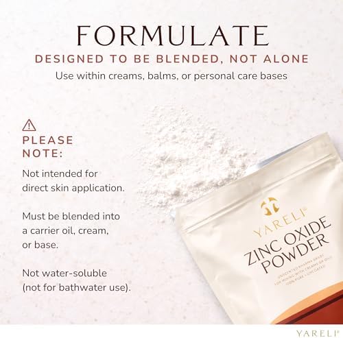Polvo de Óxido de Zinc Yareli, Sin Fragancia, Grado USP, No Nano y Sin Recubrimiento para Lociones, Desodorantes, Cremas y Jabones, 1 lb - imagen 7