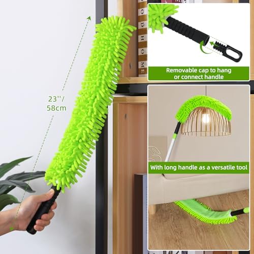 Limpiador de Ventiladores de Techo con Extensión de 75'', Herramienta Flexible para Limpiar Aspas de Ventiladores de Techo, Duster Reutilizable para - imagen 3