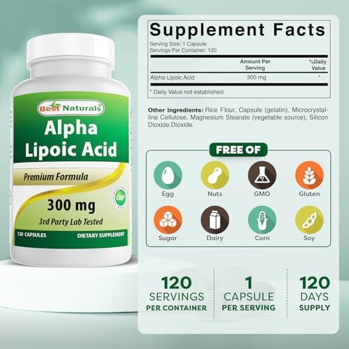 Ácido Alfa Lipoico 300 mg de Best Naturals, 120 Cápsulas (Paquete de 2) - imagen 2