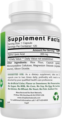 Ácido Alfa Lipoico 300 mg de Best Naturals, 120 Cápsulas (Paquete de 2) - imagen 6