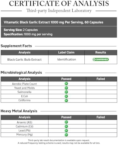 Vitamatic Paquete de 3 Extracto de Ajo Negro Fermentado 1000 mg 60 Cápsulas - Sin OGM, Sin Gluten - (Total 180 Cápsulas) - imagen 3