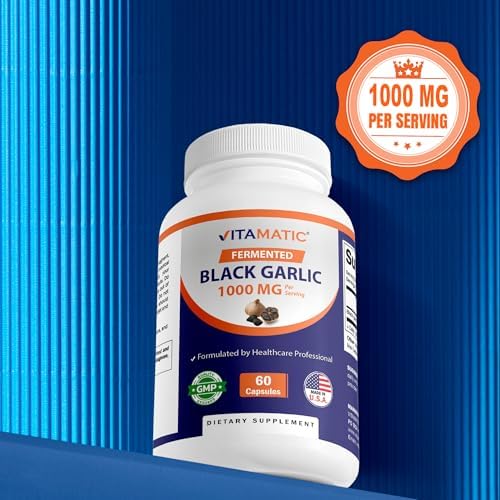 Vitamatic Paquete de 3 Extracto de Ajo Negro Fermentado 1000 mg 60 Cápsulas - Sin OGM, Sin Gluten - (Total 180 Cápsulas) - imagen 7